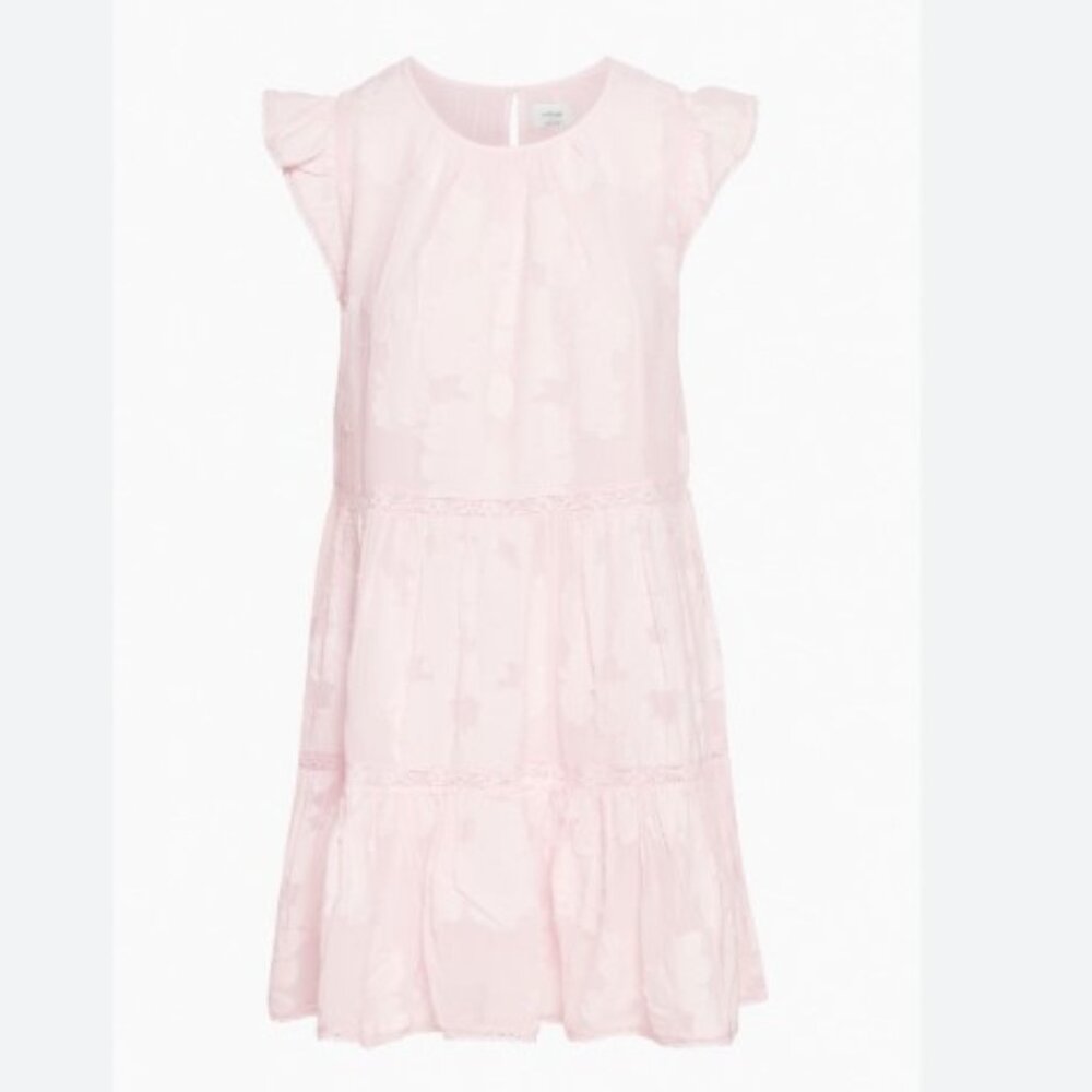 Wilfred Aritzia Sidonie tiered babydoll Dress in Mochi Pink
